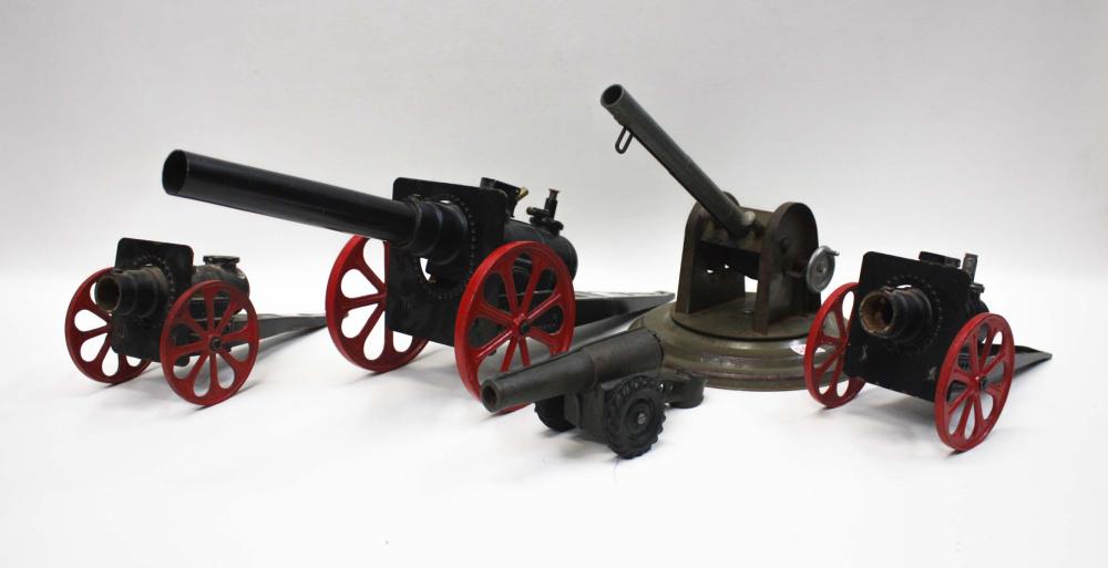 COLLECTION OF FIVE TOY CANNONS: B&B