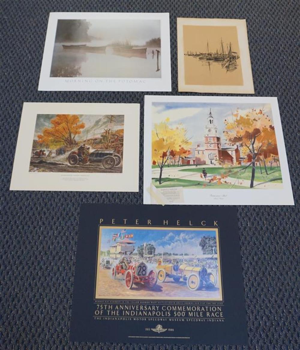 COLLECTION OF FIVE UNFRAMED WORKS