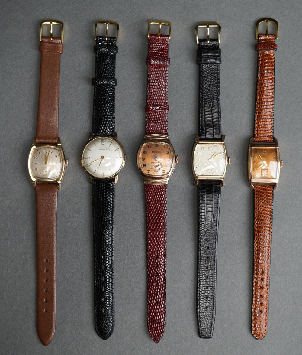 COLLECTION OF FIVE VINTAGE GOLD