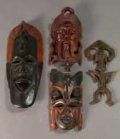 Collection of Four Carved Mask