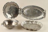 COLLECTION OF FOUR PEWTER TRAY