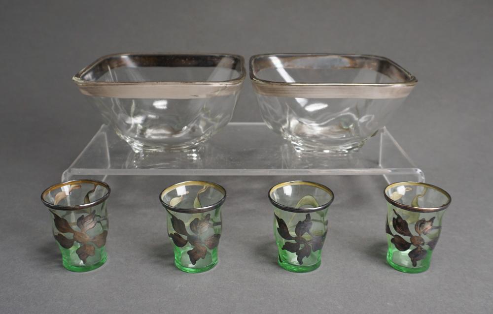 COLLECTION OF FOUR SILVER OVERLAY