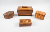COLLECTION OF FOUR TEA CADDIES