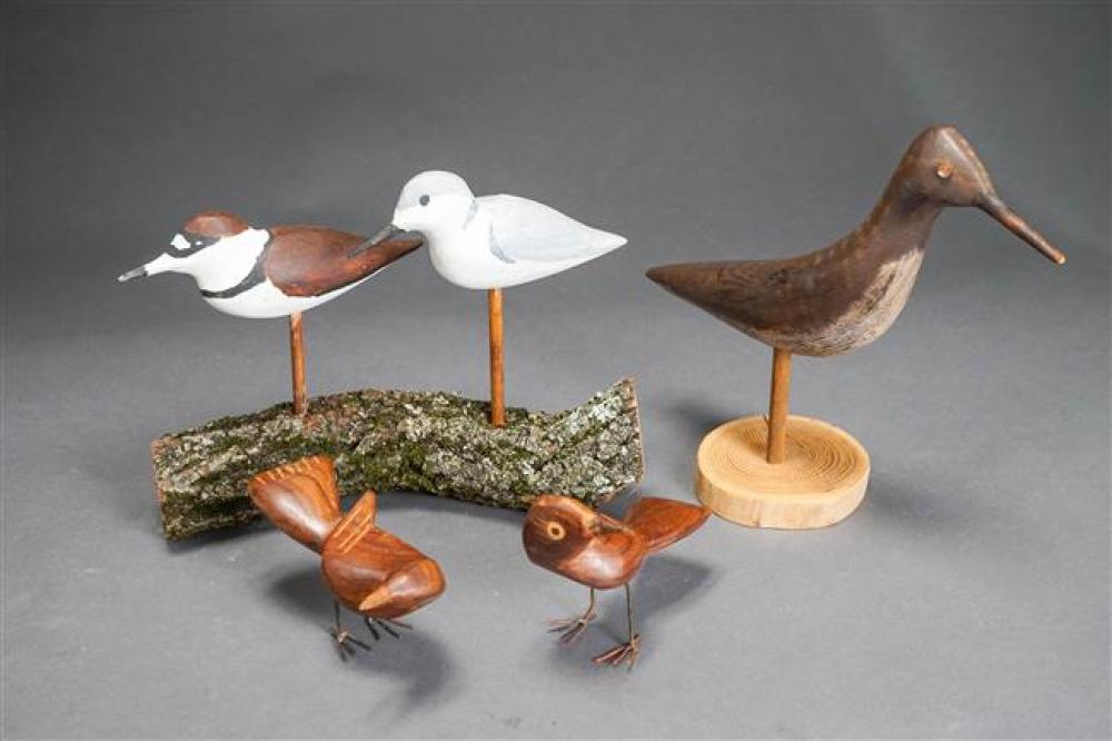 COLLECTION OF FOUR WOOD BIRD
