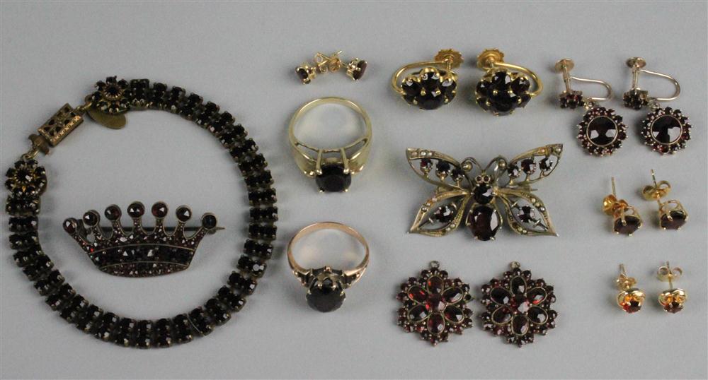 COLLECTION OF GARNET JEWELRY