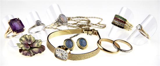 Collection of gem-set gold