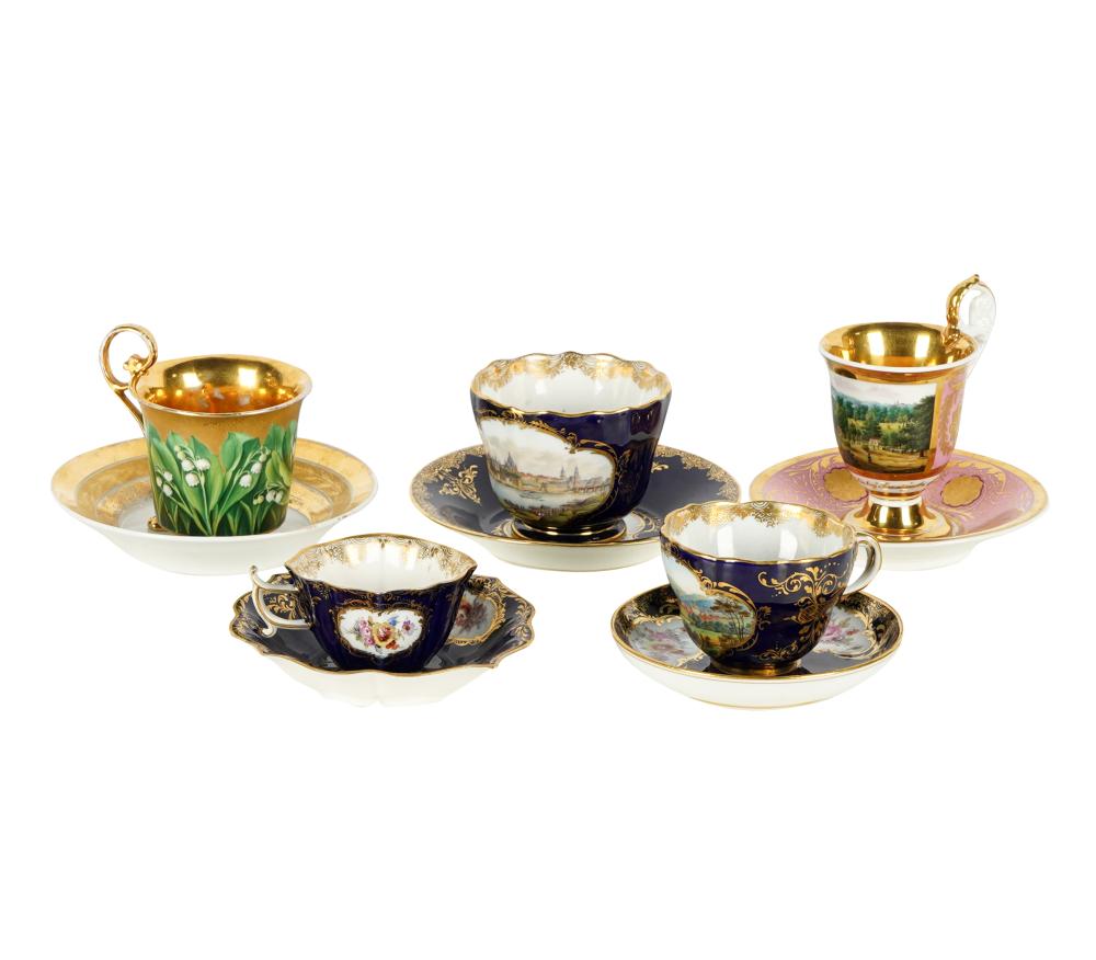 COLLECTION OF GERMAN PORCELAIN CUPS