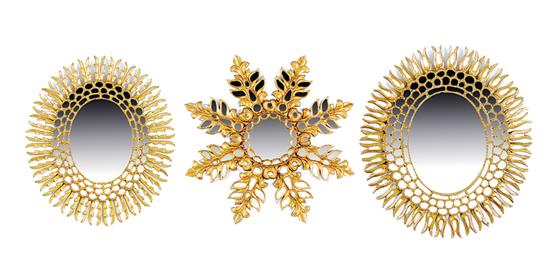 Collection of giltwood mirrors gilt