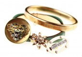 Collection of gold brooches an