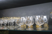 COLLECTION OF GOLD RIMMED GLAS