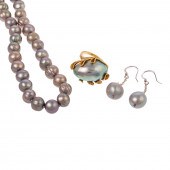 COLLECTION OF GRAY PEARL JEWEL