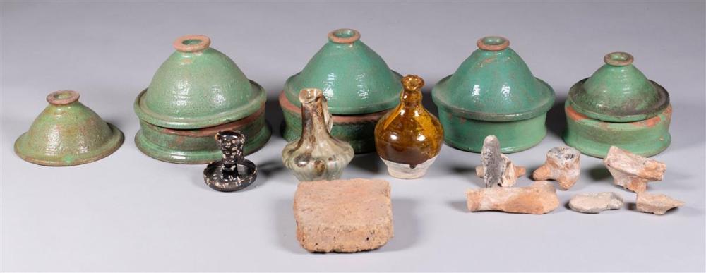 COLLECTION OF GREEN-GLAZED