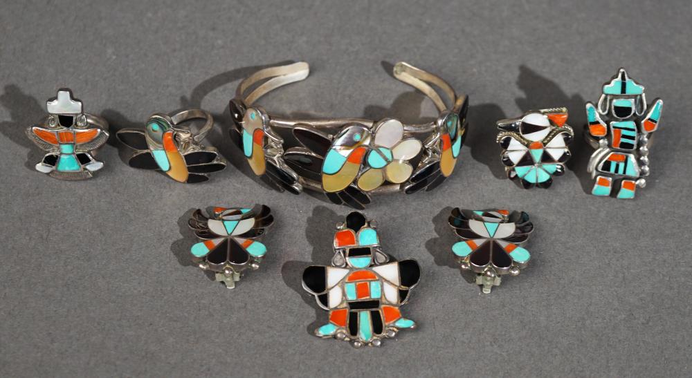 COLLECTION OF HOPI SILVER AND STONE