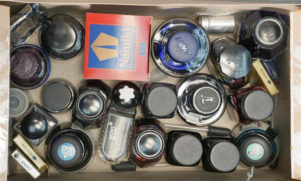 COLLECTION OF INK BOTTLES BY MONT