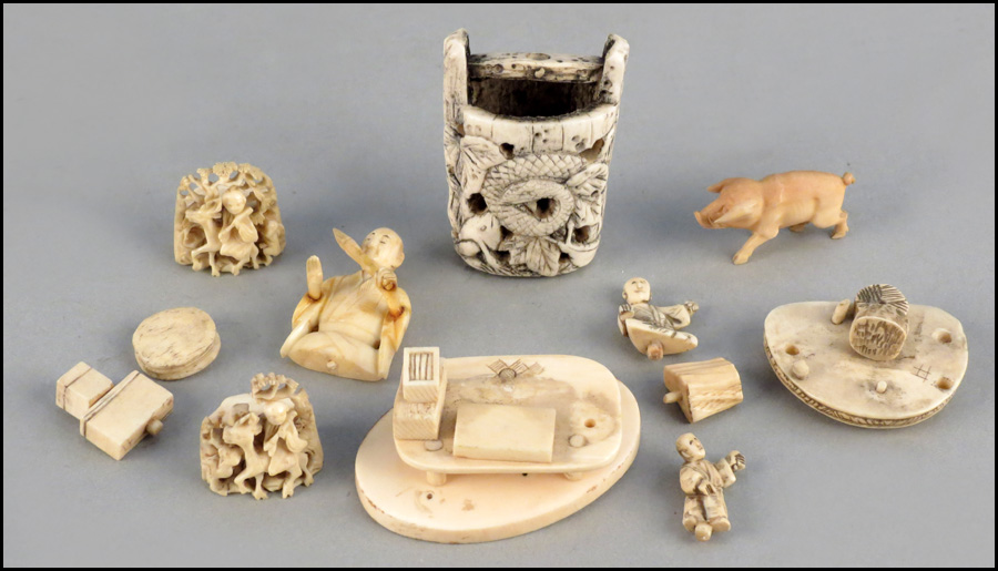 COLLECTION OF IVORY AND BONE
