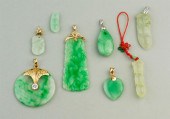 COLLECTION OF JADE PENDANTSCOL