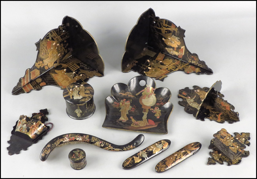 COLLECTION OF LACQUERED ITEMS.