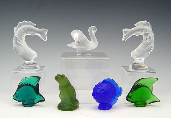 COLLECTION OF LALIQUE FISH, FROGS &