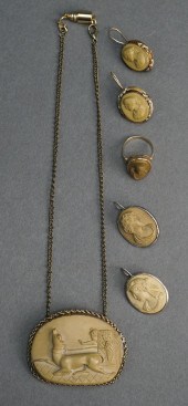 COLLECTION OF LAVA CAMEO JEWEL