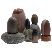 COLLECTION OF LINGAM STONES<br