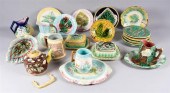 COLLECTION OF MAJOLICA ITEMS,