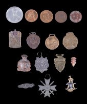 COLLECTION OF MEDALLIONS, FOBS