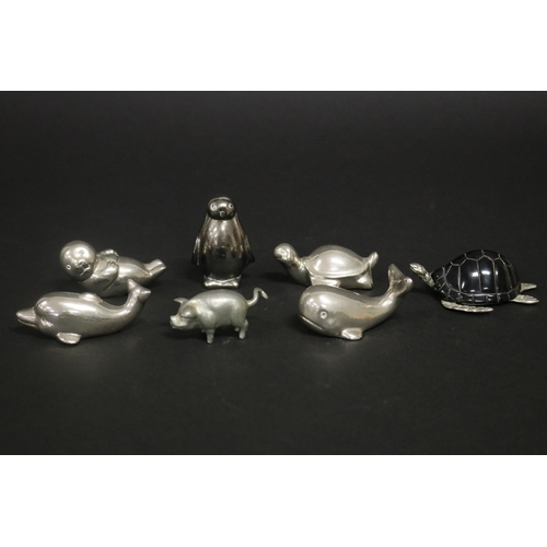 Collection of metal animals,