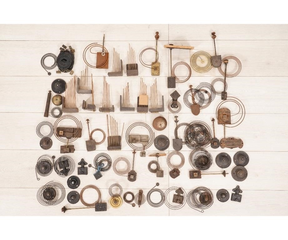 Collection of metal clock gongs,