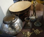 COLLECTION OF METAL TABLE ARTI