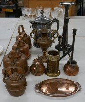COLLECTION OF METAL TABLE ARTI