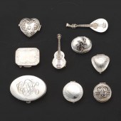 COLLECTION OF NINE SILVER BOXE