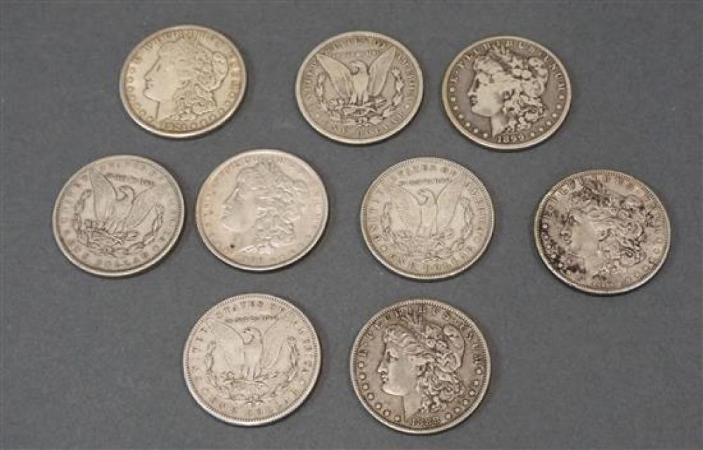 COLLECTION OF NINE US MORGAN SILVER