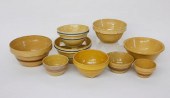 COLLECTION OF NINE YELLOWWARE