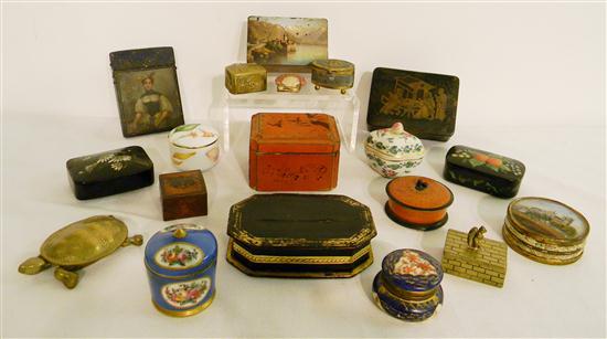 Collection of nineteen boxes