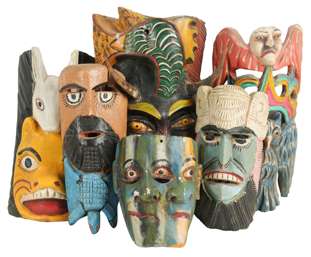 COLLECTION OF PAINTED WOOD