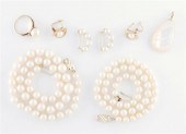 Collection of pearl and gold j