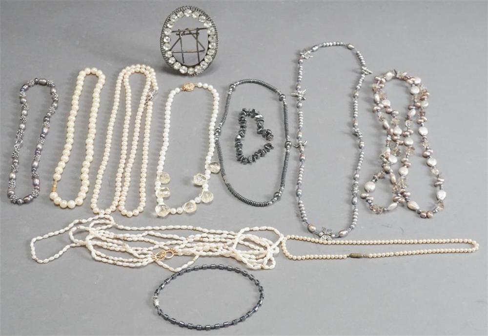 COLLECTION OF PEARL, FAUX PEARL AND