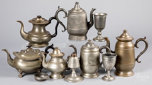 COLLECTION OF PEWTER TABLEWARES,