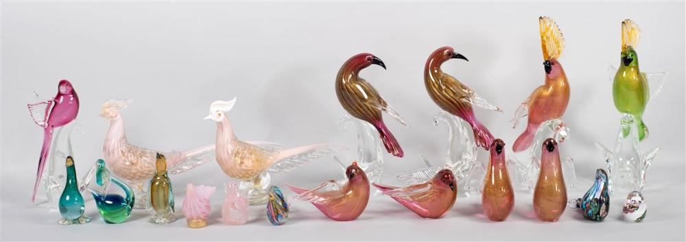 COLLECTION OF PINK MURANO GLASS