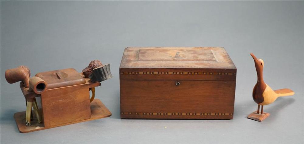 COLLECTION OF PIPES AND CADDY, WITH