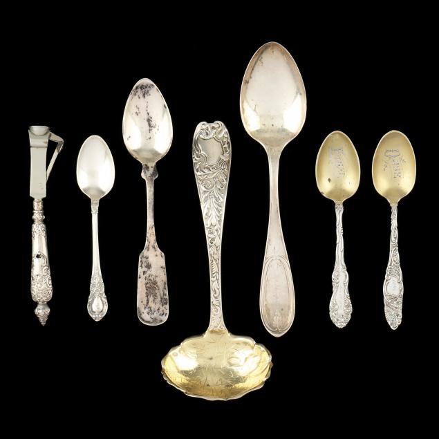 COLLECTION OF SEVEN ASSORTED SILVER