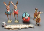 COLLECTION OF SEVEN PAINTED WO