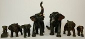 COLLECTION OF SEVEN PATINATED