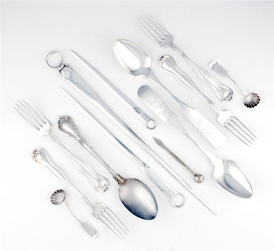 Collection of silver and plated