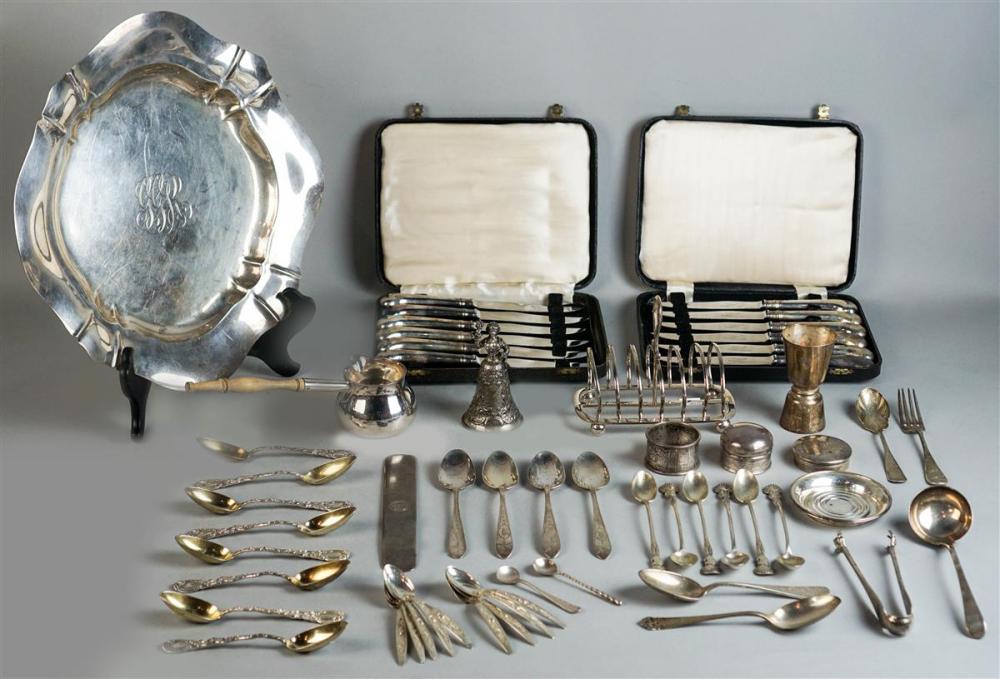 COLLECTION OF SILVER AND PLATED