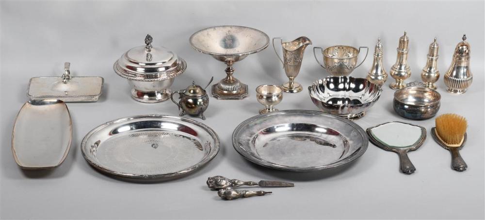 COLLECTION OF SILVER AND PLATED