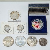 COLLECTION OF SILVER COINS & B