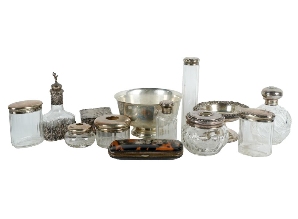 COLLECTION OF SILVER DRESSER AND