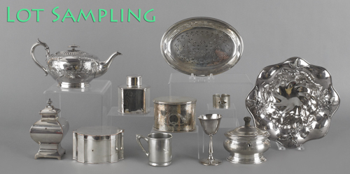 Collection of silver plate. ?