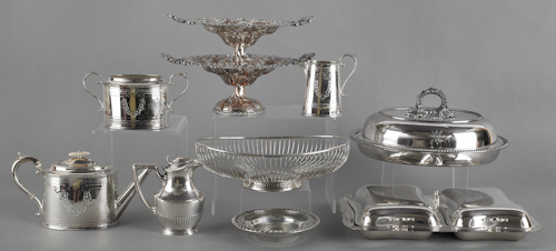 Collection of silver plate. ?